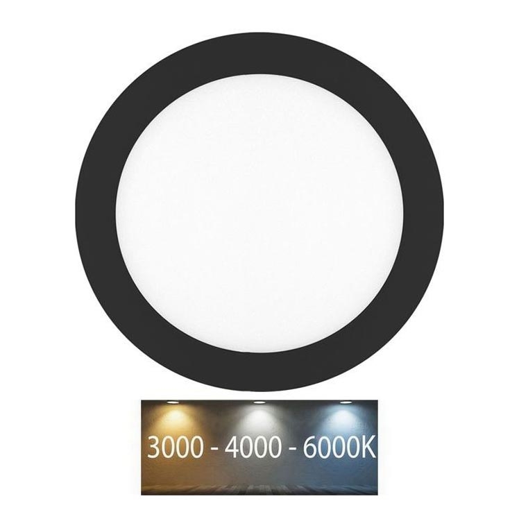 LED Iegremdējama vannas istabas lampa LADA LED/18W/230V 3000/4000/6000K d. 22 cm IP44 melna