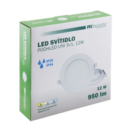 LED Iegremdējama vannas istabas lampa LED/12W/230V 3000/4000/6000K IP44