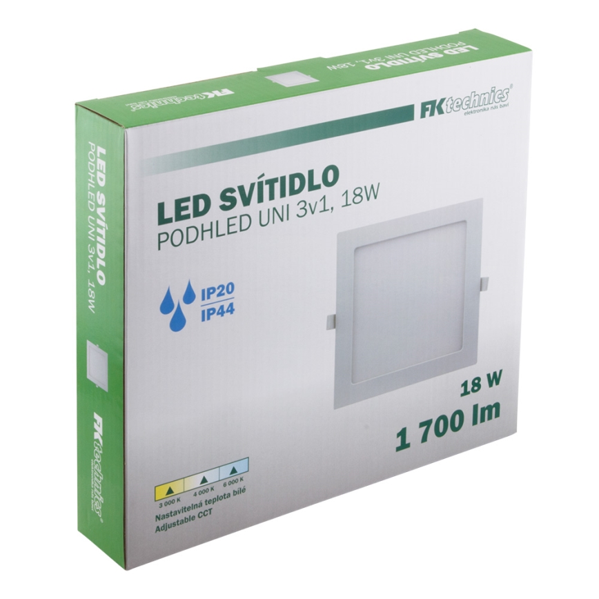 LED Iegremdējama vannas istabas lampa LED/18W/230V 3000/4000/6000K IP44