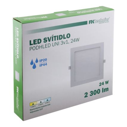 LED Iegremdējama vannas istabas lampa LED/24W/230V 3000/4000/6000K IP44