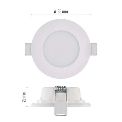 LED Iegremdējama vannas istabas lampa LORI LED/4,5W/230V IP65 2700/4000K d. 8,5 cm balta