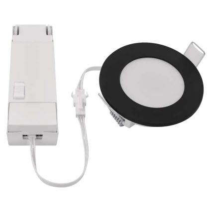 LED Iegremdējama vannas istabas lampa LORI LED/4,5W/230V IP65 2700/4000K d. 8,5 cm melna