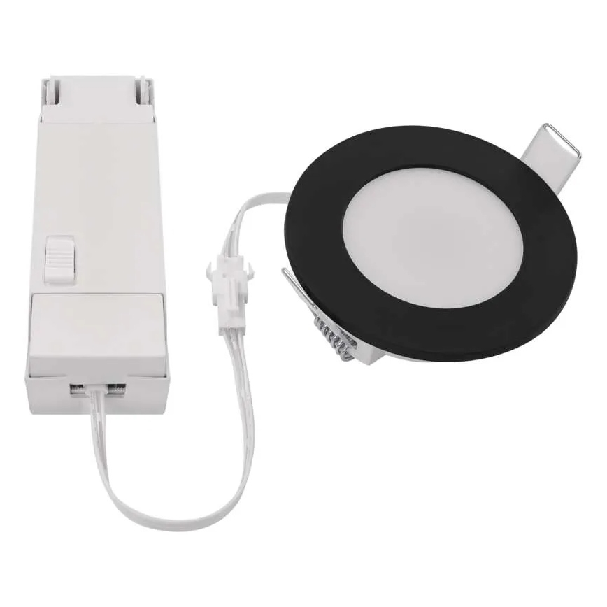 LED Iegremdējama vannas istabas lampa LORI LED/4,5W/230V IP65 2700/4000K d. 8,5 cm melna