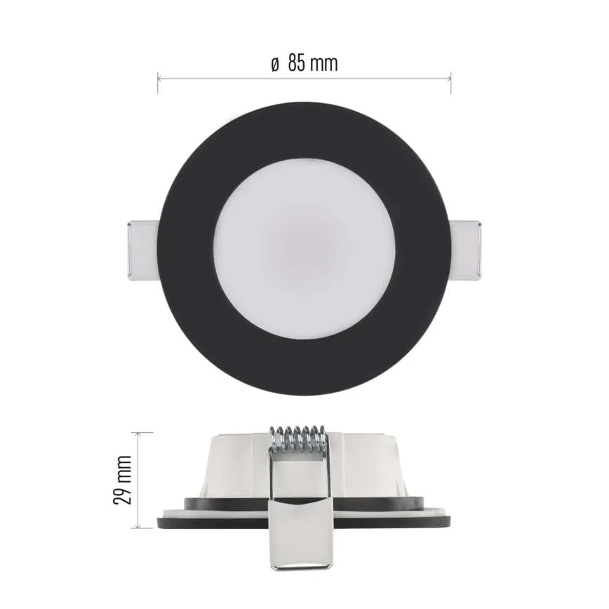 LED Iegremdējama vannas istabas lampa LORI LED/4,5W/230V IP65 2700/4000K d. 8,5 cm melna