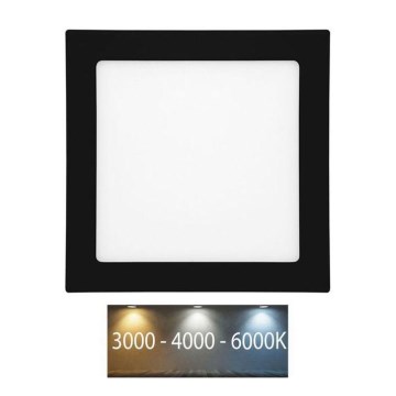 LED Iegremdējama vannas istabas lampa RAFA LED/18W/230V 3000/4000/6000K 22x22 cm IP44 melna