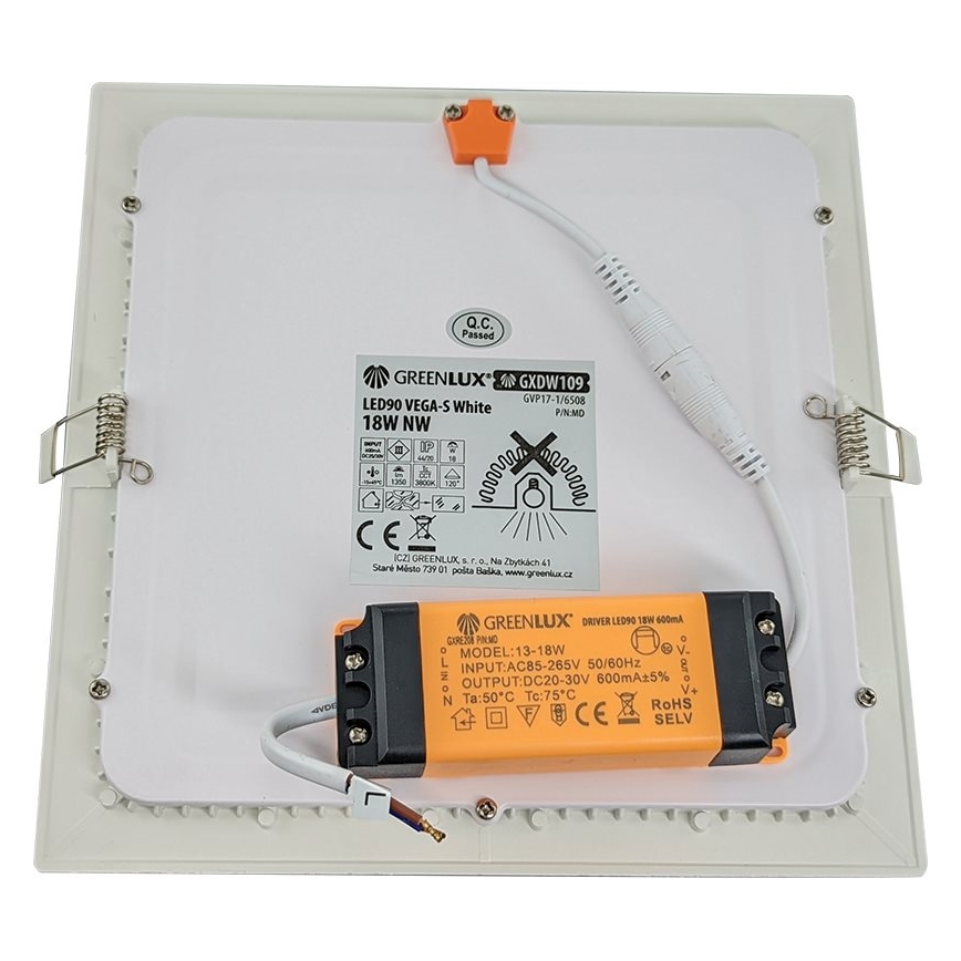 LED Iegremdējama vannas istabas lampa VEGA LED/18W/230V 3800K 22,5 cm IP44