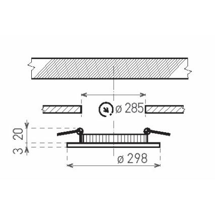 LED Iegremdējama vannas istabas lampa VEGA LED/24W/230V 2800K d. 29,8 cm IP44, sniega balta