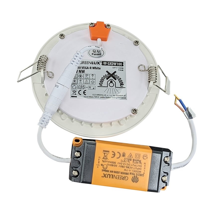 LED Iegremdējama vannas istabas lampa VEGA LED/6W/230V 3800K d. 11,8 cm IP44