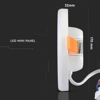 LED Iegremdējams gaismeklis SAMSUNG CHIP LED/18W/230V 3000K