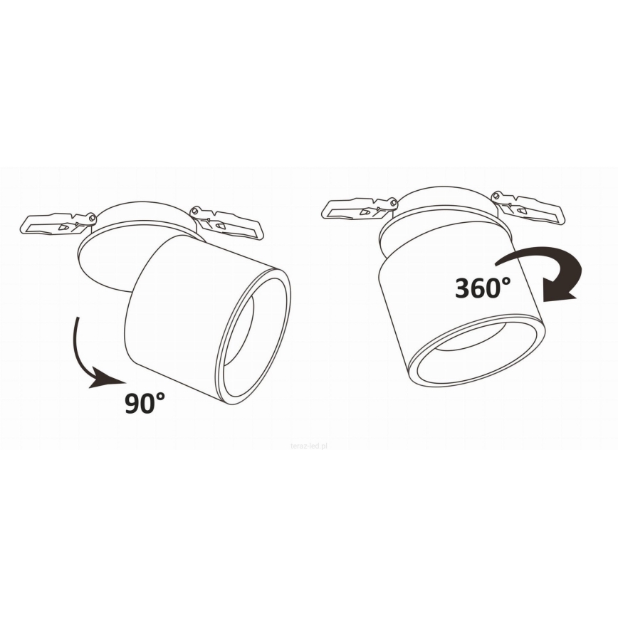 LED Iegremdējams starmetis HARON 1xLED/10W/230V melna