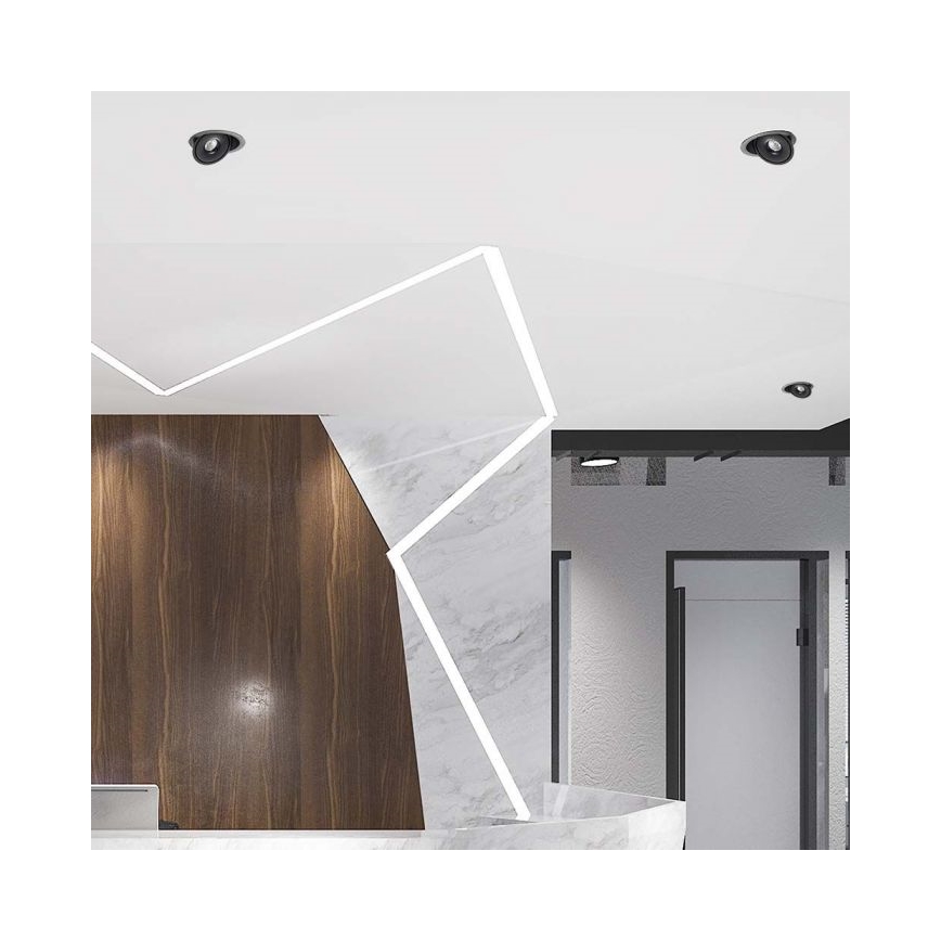 LED Iegremdējams starmetis LED/12W/230V 3000/4000/6400K d. 12 cm melna