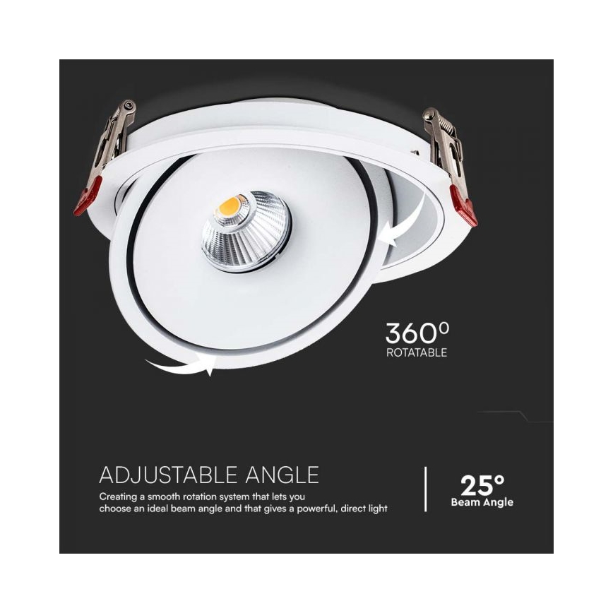 LED Iegremdējams starmetis LED/20W/230V 3000/4000/6400K d. 16,5 cm balta