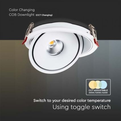 LED Iegremdējams starmetis LED/20W/230V 3000/4000/6400K d. 16,5 cm balta