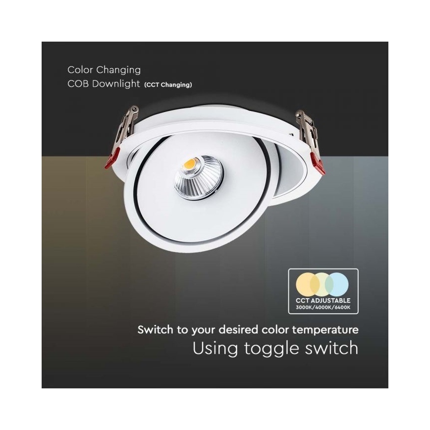 LED Iegremdējams starmetis LED/20W/230V 3000/4000/6400K d. 16,5 cm balta