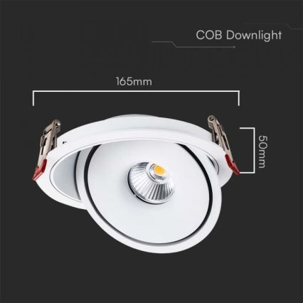 LED Iegremdējams starmetis LED/20W/230V 3000/4000/6400K d. 16,5 cm balta