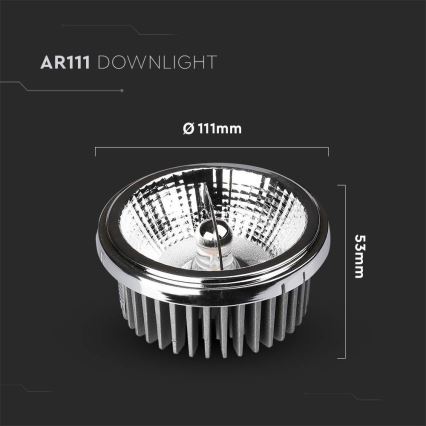 LED Iegremdējams starmetis LED/20W/230V 4000K 40°/20° d. 11 cm spīdīgi hromēts