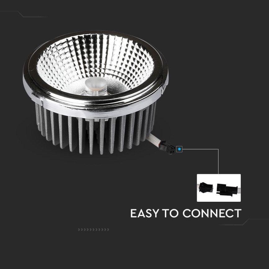 LED Iegremdējams starmetis LED/20W/230V 6400K 40°/20° d. 11 cm spīdīgi hromēts