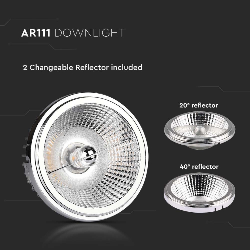 LED Iegremdējams starmetis LED/20W/230V 6400K 40°/20° d. 11 cm spīdīgi hromēts