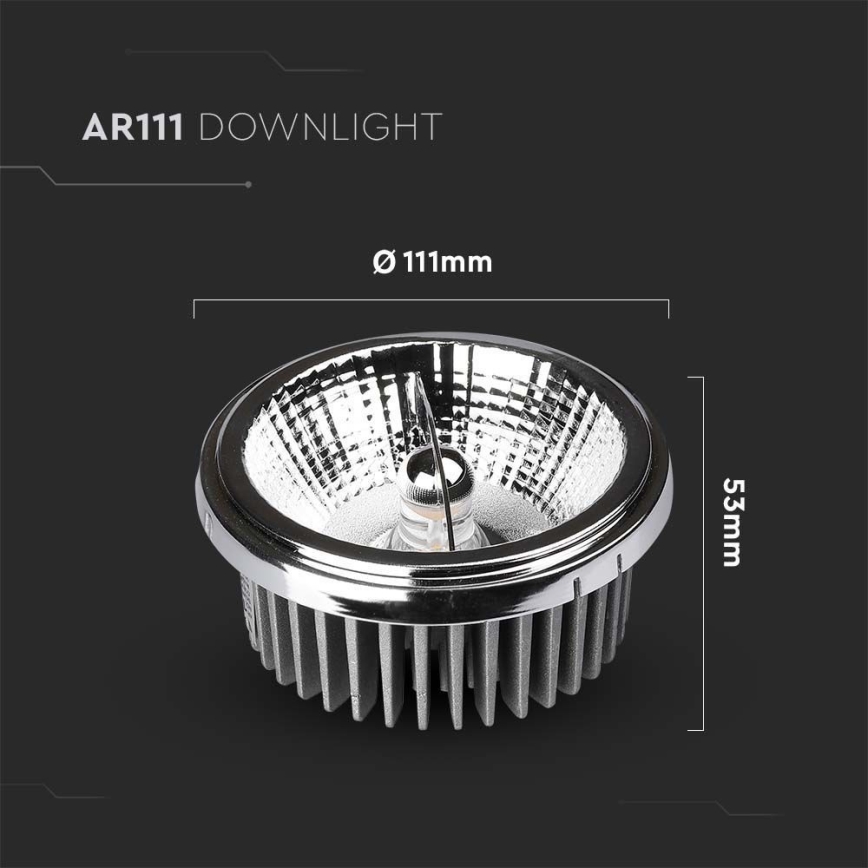 LED Iegremdējams starmetis LED/20W/230V 6400K 40°/20° d. 11 cm spīdīgi hromēts