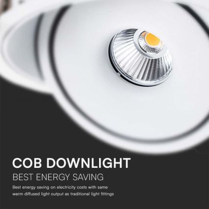 LED Iegremdējams starmetis LED/28W/230V 3000/4000/6400K d. 20 cm balta