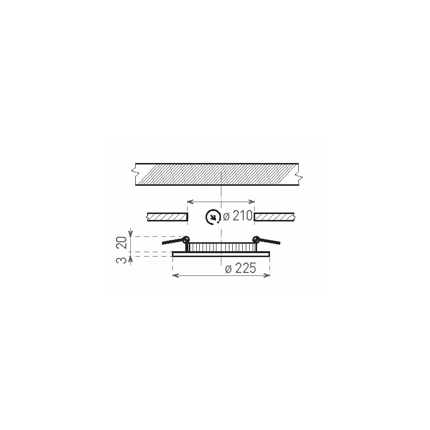 LED Iegremdējams vannas istabas gaismeklis VEGA LED/18W/230V 2800K d. 22,5 cm IP44