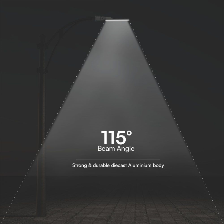 LED Ielas lampa ar krēslas sensoru SAMSUNG CHIP LED/100W/230V 4000K IP65 pelēka