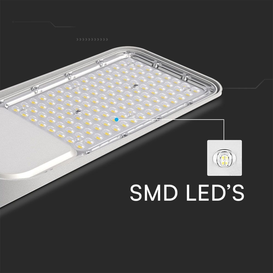 LED Ielas lampa ar krēslas sensoru SAMSUNG CHIP LED/100W/230V 4000K IP65 pelēka