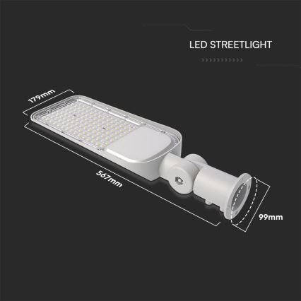 LED Ielas lampa ar krēslas sensoru SAMSUNG CHIP LED/100W/230V 4000K IP65 pelēka