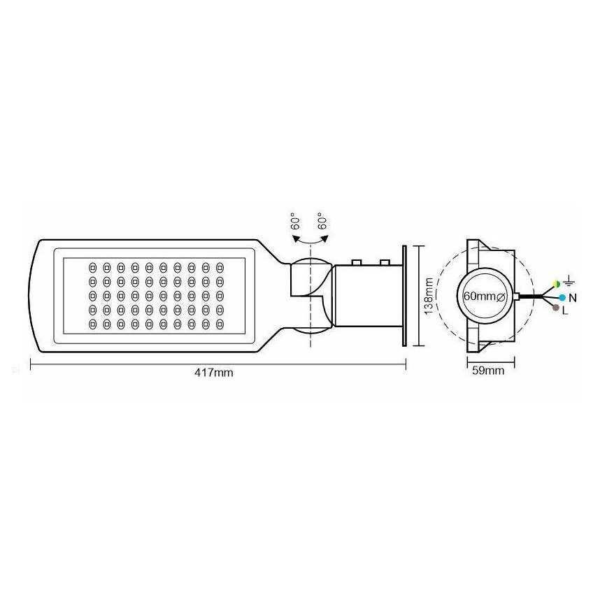 LED Ielas lampa ar sensoru LED/50W/170-400V IP65