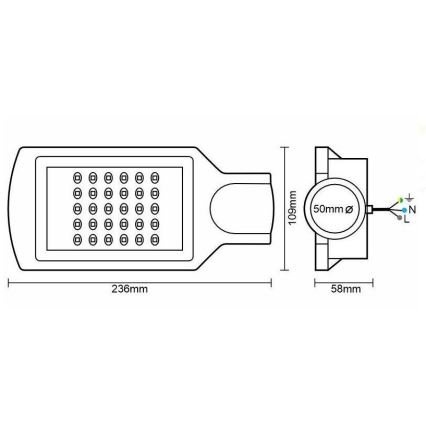 LED Ielas lampa LED/30W/170-400V IP67