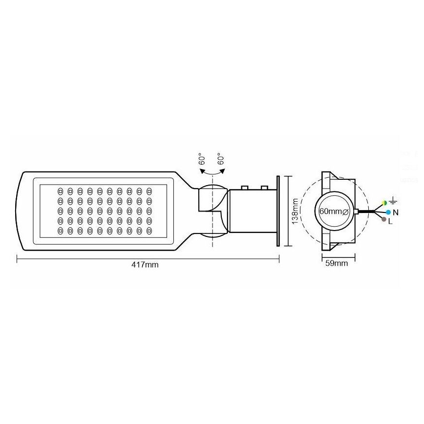 LED Ielas lampa LED/50W/170-400V IP65