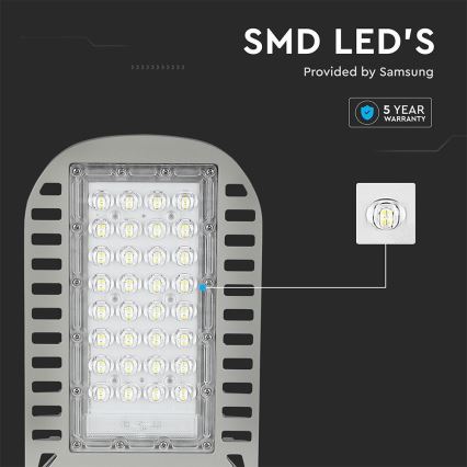 LED Ielas lampa SAMSUNG CHIP LED/50W/230V 6500K pelēka
