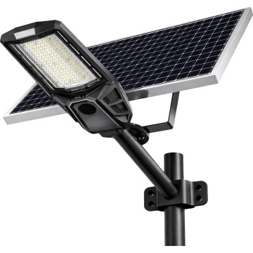 LED ielu lampa ar regulējamu spilgtumu, sensoru un saules paneli KOBRA LED/400W/3,2V 24000 mAh IP65 antracīts + tālvadība