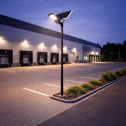LED ielu lampa ar regulējamu spilgtumu, sensoru un saules paneli KOBRA LED/400W/3,2V 24000 mAh IP65 antracīts + tālvadība
