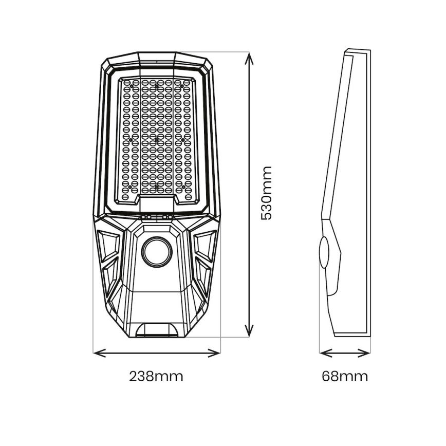 LED ielu lampa ar regulējamu spilgtumu, sensoru un saules paneli KOBRA LED/400W/3,2V 24000 mAh IP65 antracīts + tālvadība