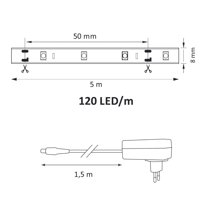 LED Josla 5m LED/36W/12V 4000K