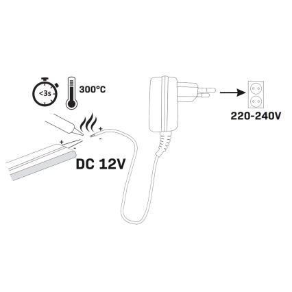 LED Josla NEON 2 m LED/14W/12V IP65 zila