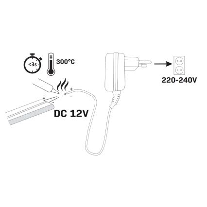 LED Josla NEON 2 m LED/17W/12V IP65 oranža