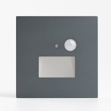 LED kāpņu gaismeklis ar kustības un krēslas sensoru LED/1,5W/230V 3000/4000/6000K antracīta krāsā