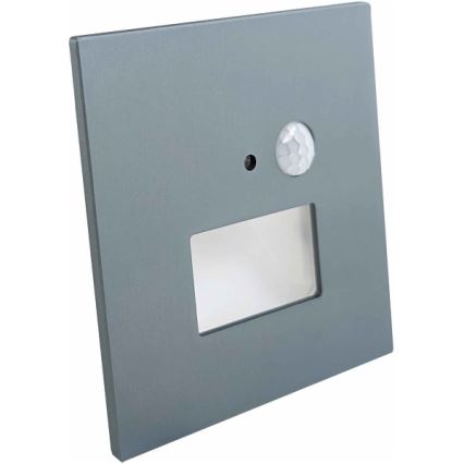 LED kāpņu gaismeklis ar kustības un krēslas sensoru LED/1,5W/230V 3000/4000/6000K antracīta krāsā