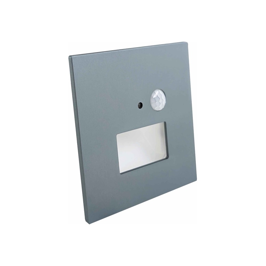 LED kāpņu gaismeklis ar kustības un krēslas sensoru LED/1,5W/230V 3000/4000/6000K antracīta krāsā