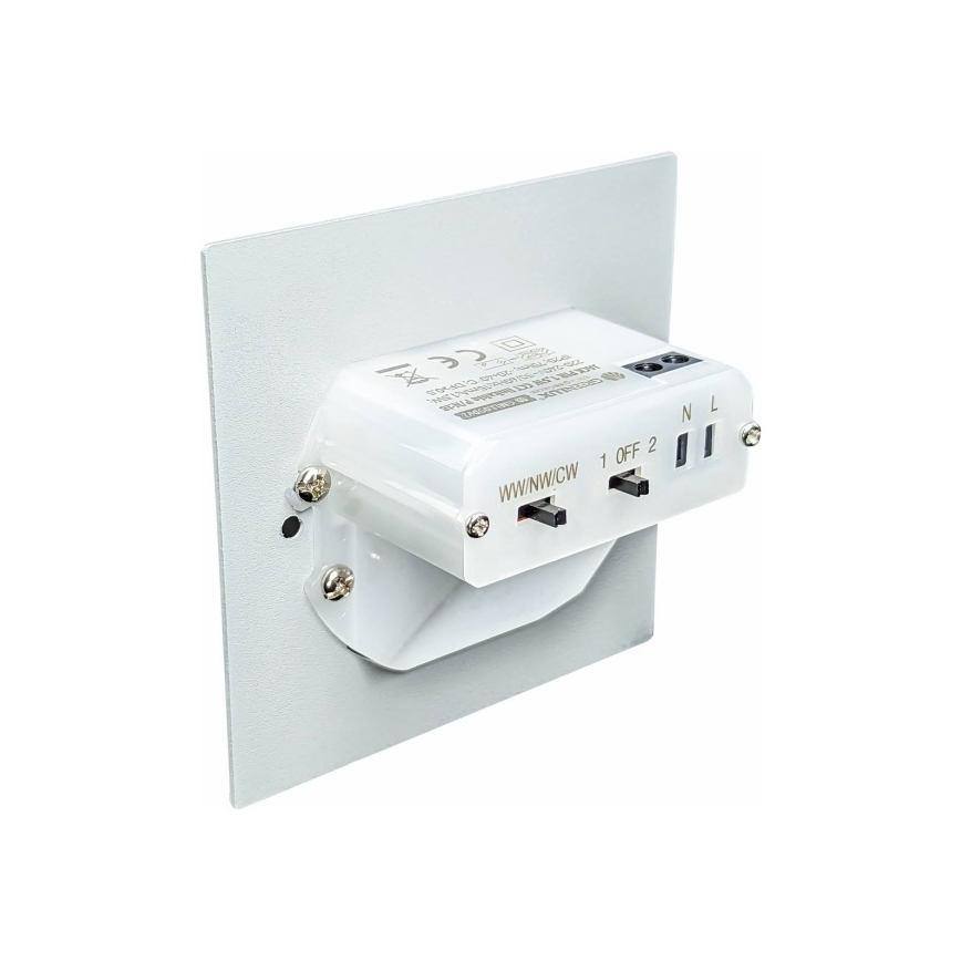 LED kāpņu gaismeklis ar kustības un krēslas sensoru LED/1,5W/230V 3000/4000/6000K melns