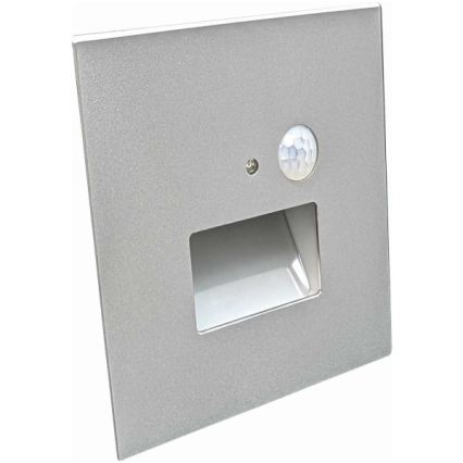 LED kāpņu gaismeklis ar kustības un krēslas sensoru LED/1,5W/230V 3000/4000/6000K pelēks