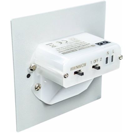 LED kāpņu gaismeklis ar kustības un krēslas sensoru LED/1,5W/230V 3000/4000/6000K pelēks