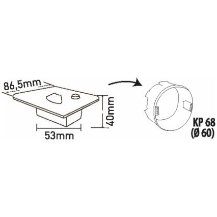 LED kāpņu gaismeklis ar kustības un krēslas sensoru LED/1,5W/230V 3000/4000/6000K pelēks