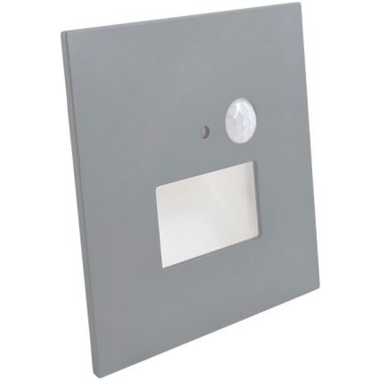 LED kāpņu gaismeklis ar kustības un krēslas sensoru LED/1,5W/230V 3000/4000/6000K sudraba