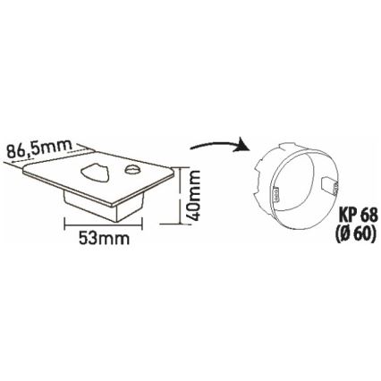LED kāpņu gaismeklis ar kustības un krēslas sensoru LED/1,5W/230V 3000/4000/6000K sudraba