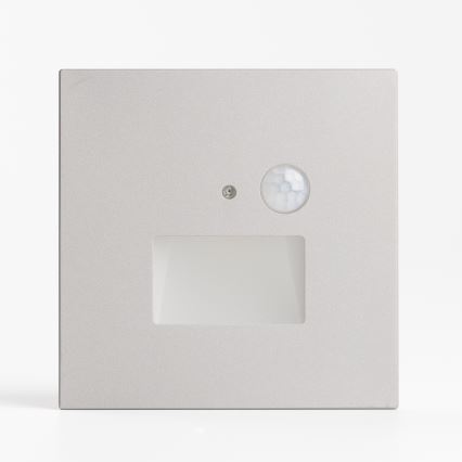 LED kāpņu gaismeklis ar kustības un krēslas sensoru LED/1,5W/230V 3000/4000/6500K pelēks