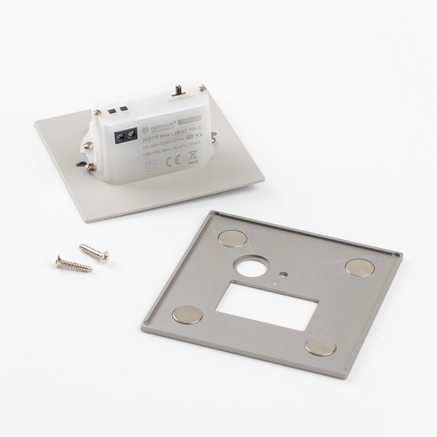 LED kāpņu gaismeklis ar kustības un krēslas sensoru LED/1,5W/230V 3000/4000/6500K pelēks