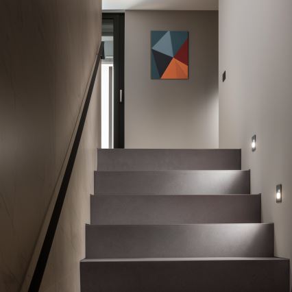 LED kāpņu gaismeklis ar kustības un krēslas sensoru LED/1,5W/230V 3000/4000/6500K antracīts